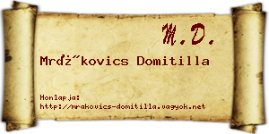 Mrákovics Domitilla névjegykártya